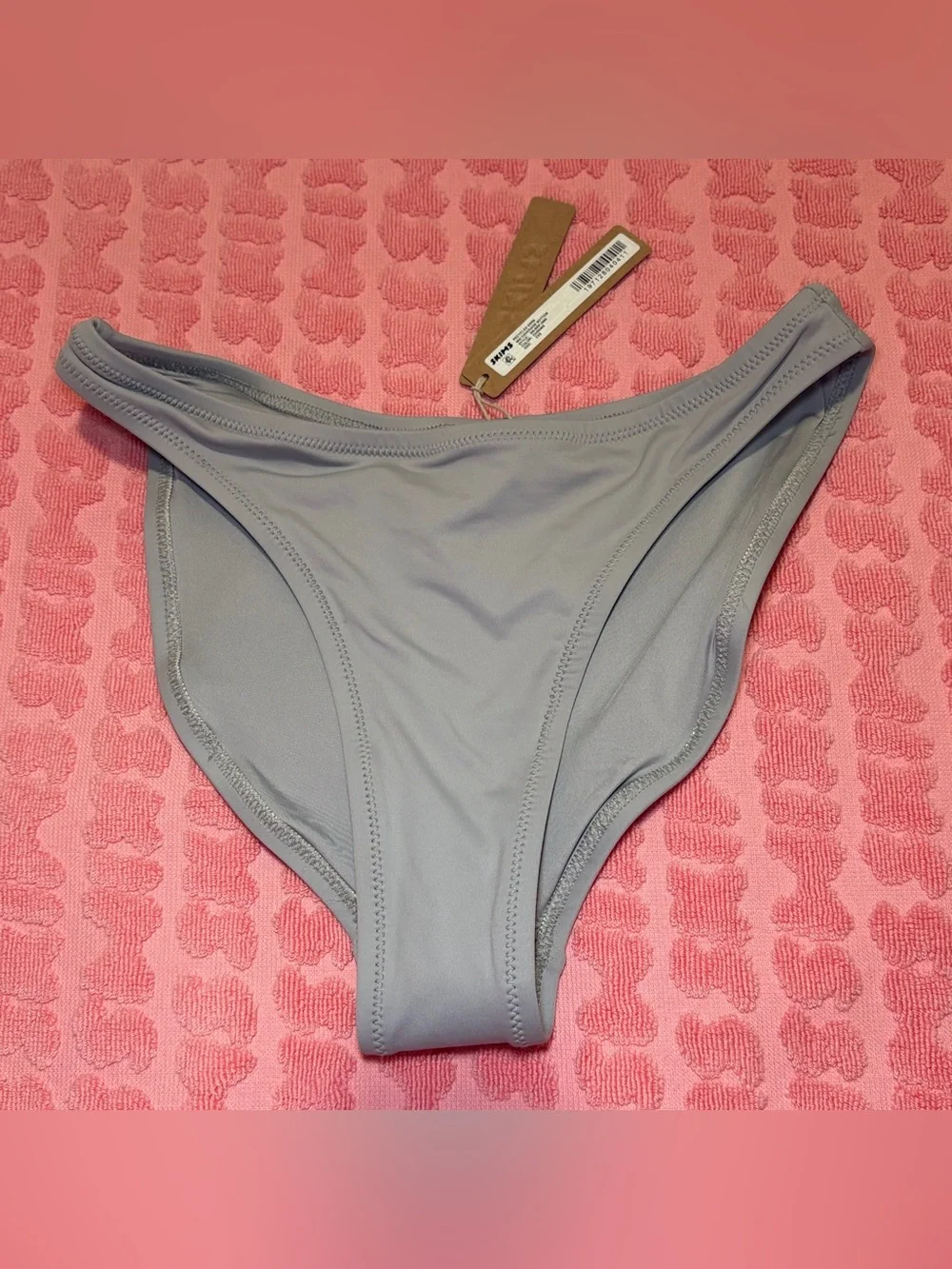 SKIMS Recycled Swim Mid Coverage Bikini Bottom | Chrome | XXS | NWT 🏷️